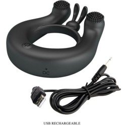 Dahlia Vibrator Ring + Clitoris Stimulator 12 Vibrationer Sort