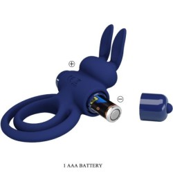 Darey Anel Vibratório Duplo Rabbit Azul