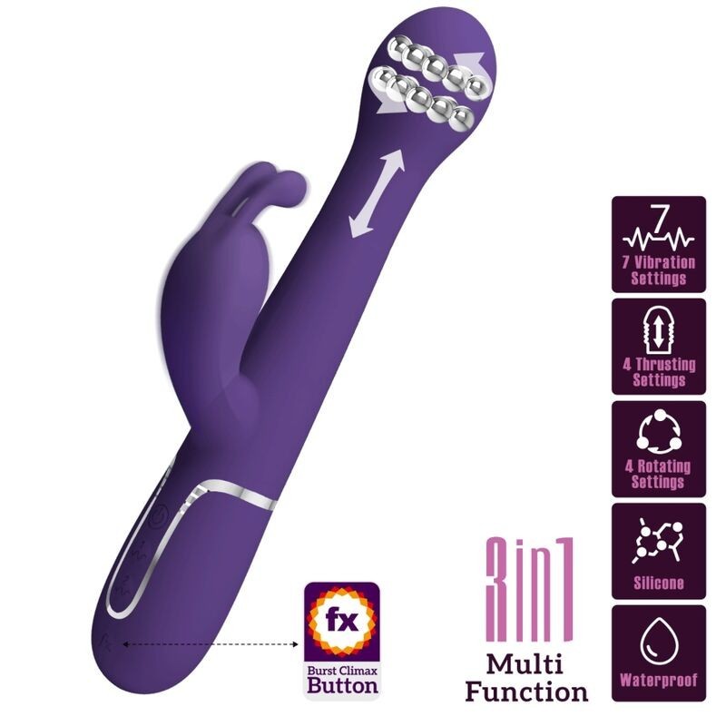 Dejon Vibratorius Rabbit 3 In 1 Multifunkcinis Violetinis