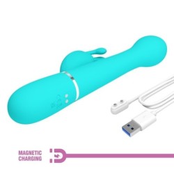 Dejon Vibrador Rabbit 3 Em 1 Multifunção Verde Água