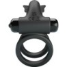 Anel Vibratório Duplo Com Estimulador Preto