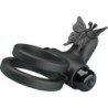 Anel Vibratório Duplo Com Estimulador Preto