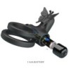 Anel Vibratório Duplo Com Estimulador Preto