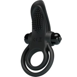Double Anneau Vibrant + Stimulateur Clitoris 10 Vibrations Noir