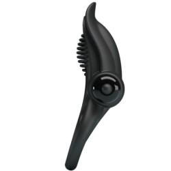 Doble Anillo Vibrador + Estimulador Clítoris 10 Vibraciones Negro