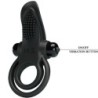 Doble Anillo Vibrador + Estimulador Clítoris 10 Vibraciones Negro