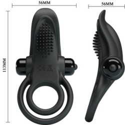 Dvojitý Vibračný Krúžok + Stimulátor Klitorisu 10 Vibrácií Čierny