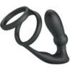Emoni Anell Penil + Plug Anal 12 Vibracions Negre