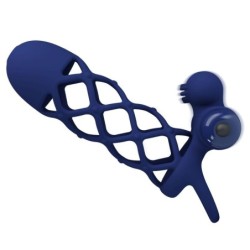Giann Anel Vibratório Com Capa De Silicone Azul