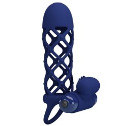 Giann Anel Vibratório Com Capa De Silicone Azul