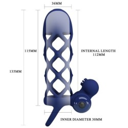 Giann Anel Vibratório Com Capa De Silicone Azul