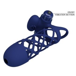 Giann Anel Vibratório Com Capa De Silicone Azul
