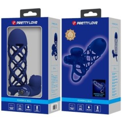 Giann Anel Vibratório Com Capa De Silicone Azul