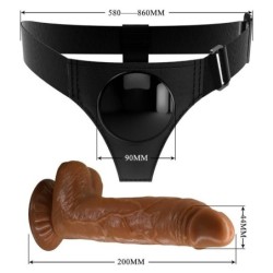 Harness Briefs Univerzálny Postroj s Dildom Micheal 20 Cm Čierny