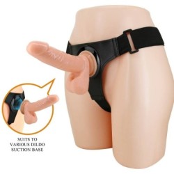 Harness Briefs Arnês Universal Com Dildo Tom 20 Cm Natural