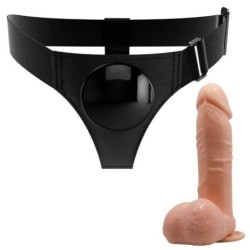 Harness Briefs Arnês Universal Com Dildo Tom 20 Cm Natural