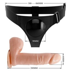 Harness Briefs Arnês Universal Com Dildo Tom 20 Cm Natural