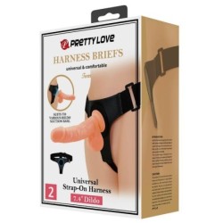 Harness Briefs Arnês Universal Com Dildo Tom 20 Cm Natural