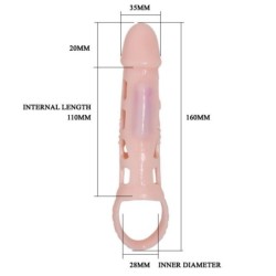 Harrison Capa Extensora de Pénis Com Vibração E Strap 13.5 Cm