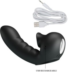 Hobgoblin Vibrerende Finger Sleeve 12 Vibrationer + Clitoris Stimulator Sort