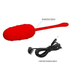Wiederaufladbares, rotes Vibrationsei mit Meeresstruktur