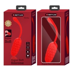 Wiederaufladbares, rotes Vibrationsei mit Meeresstruktur