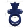 Jamele Anel Duplo Com Vibração & Estimulador Borboleta Azul
