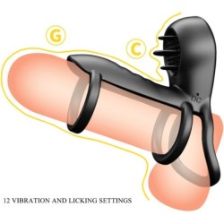 Jammy Funda De Pene 12 Vibraciones Con Lengua Recargable Silicona