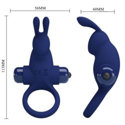 Jiro Anel Rabbit Com Vibração Azul