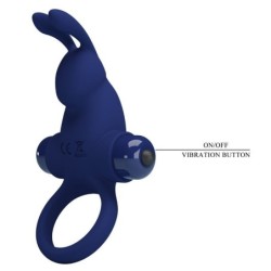 Jiro Rabbit Ring met Vibratie Blauw