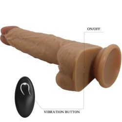 Jonathan Dildo Silikone 3 Vibrationer + 3 Indsættelsesstørrelser Fjernbetjening 21 Cm