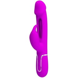 Kampas Vibrador Rabbit 3 Em 1 Multifunção Com Língua Fúcsia