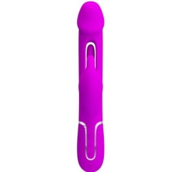 Kampas Vibrador Rabbit 3 Em 1 Multifunção Com Língua Fúcsia