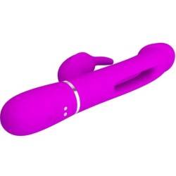 Kampas Vibrador Rabbit 3 Em 1 Multifunção Com Língua Fúcsia