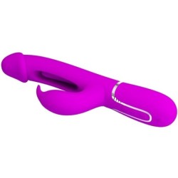 Kampas Vibrador Rabbit 3 Em 1 Multifunção Com Língua Fúcsia