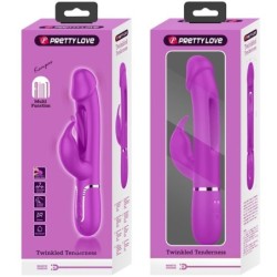Kampas Vibrador Rabbit 3 Em 1 Multifunção Com Língua Fúcsia