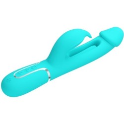 Kampas Vibromasseur Rabbit 3 En 1 Multifonction Avec Langue Verte Eau