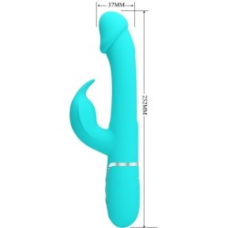 Kampas Vibratorius Rabbit 3 In 1 Multifunkcinis Su Žaliu Liežuviu Vandens