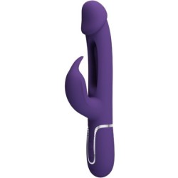 Kampas Vibrador Rabbit 3 Em 1 Multifunção Com Língua Violeta