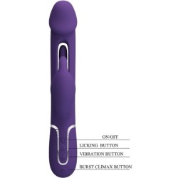 Kampas Vibrador Rabbit 3 Em 1 Multifunção Com Língua Violeta