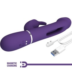 Kampas Vibrador Rabbit 3 Em 1 Multifunção Com Língua Violeta