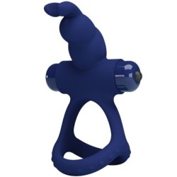 Luchito Inel Dublu Vibrator Rabbit Albastru