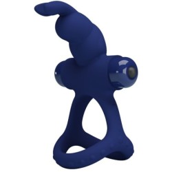 Luchito Dvojni Vibracijski Obroček Rabbit Moder