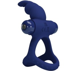 Luchito Dvojitý Vibrační Kroužek Rabbit Modrý