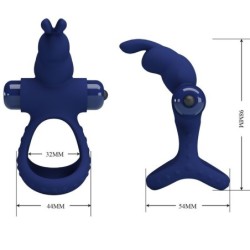 Luchito Doppio Anello Vibratore Rabbit Blu