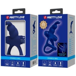 Luchito Doppio Anello Vibratore Rabbit Blu