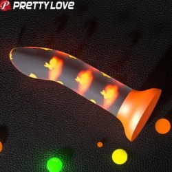 Magical Nightfall Dildo ohne Vibration, leuchtend, orange