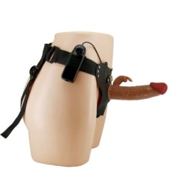 Marion Harness Briefs Universal Com Dildo Vibração 19 Cm Mulato