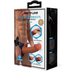 Marion Harness Briefs Universal Con Dildo Vibración 19 Cm Mulato