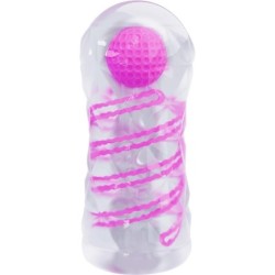 Moški masturbator Fantasy Spiralna Notranjost In Kroglice Prozoren